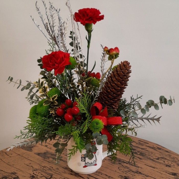 Bouquet de fleurs de naturelles pour Noël