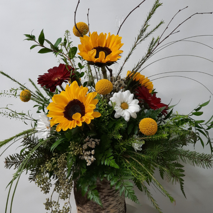 Bouquet de fleurs fraîches avec tournesols